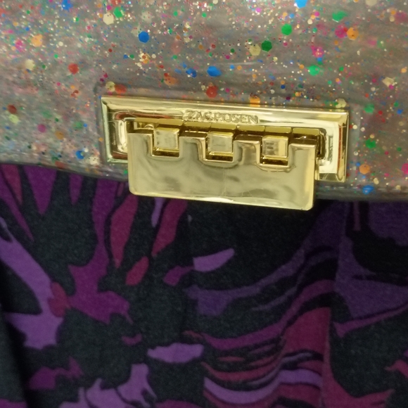 ❤️ZAC POSEN Earthette Pearl Clear Confetti Shoulder Crossbody Purse - Picture 5 of 8